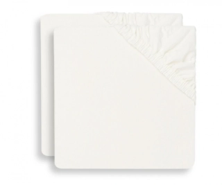 JOLLEIN Napínacia plachta 120x60 cm 2 ks Ivory
